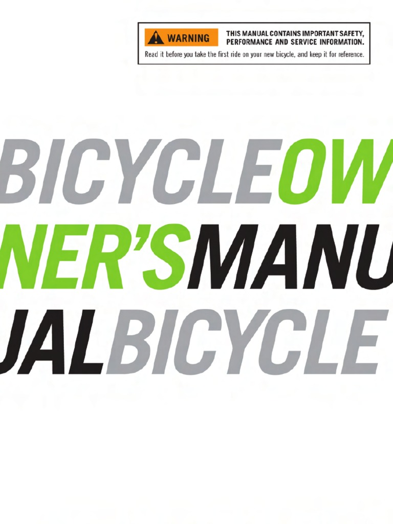 2010 Cannondale Bicycle Owners Manual 124451 PDF Tire Human