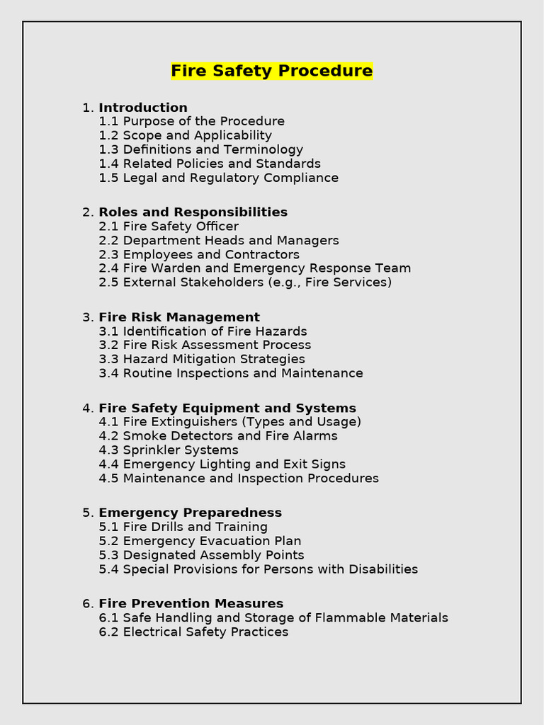 Fire Safety Procedure Overview | PDF | Fire Safety | Firefighting
