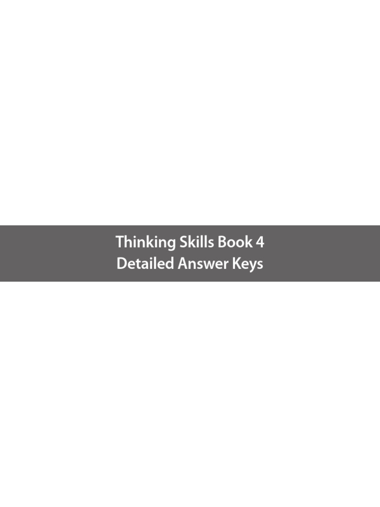 Thinking Skills Book 4 Answer Keys | PDF | Elementary Geometry ...