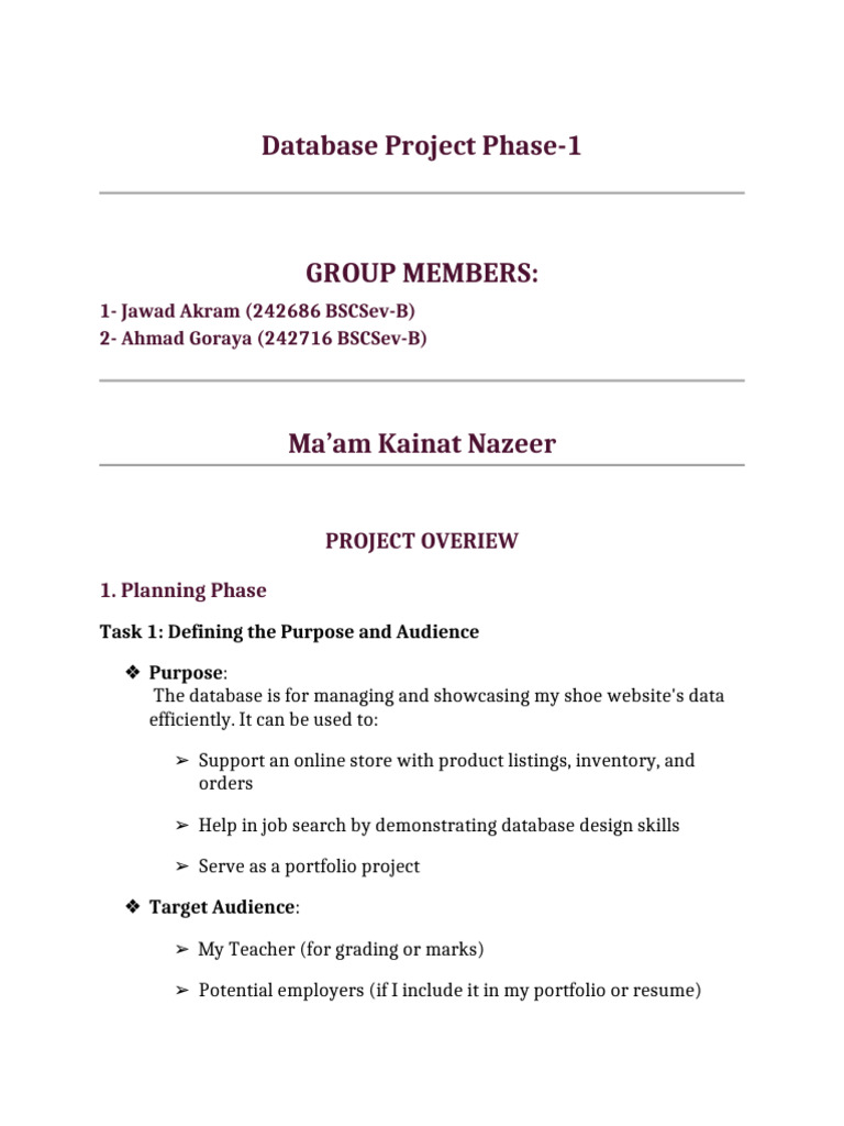 Copy of DB Project Phase-1 (1) | PDF