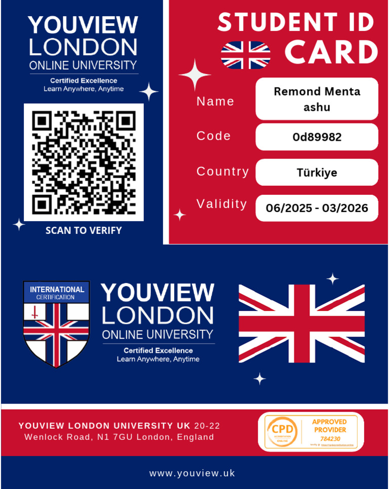 UK University Student ID Card | PDF