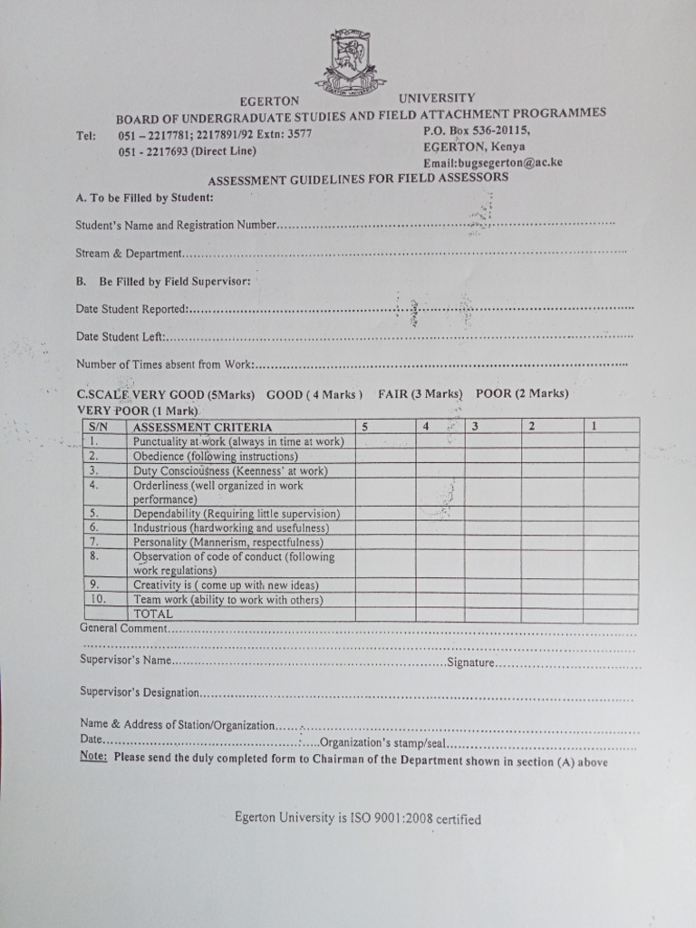 Assessment Forms 100129 | PDF