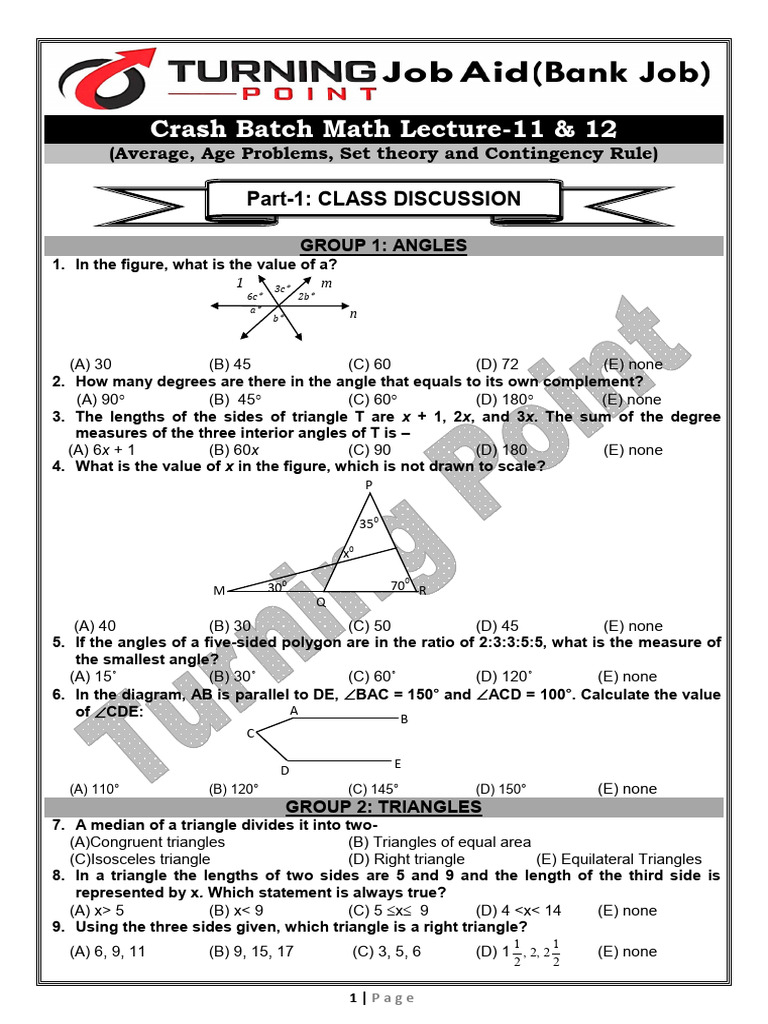 Math Lecture on Angles and Geometry | PDF | Triangle | Elementary Geometry