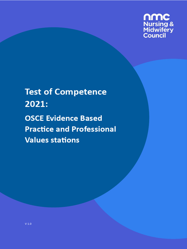 OSCE EBP and Professional Values Guide | PDF | Nursing | Health Care