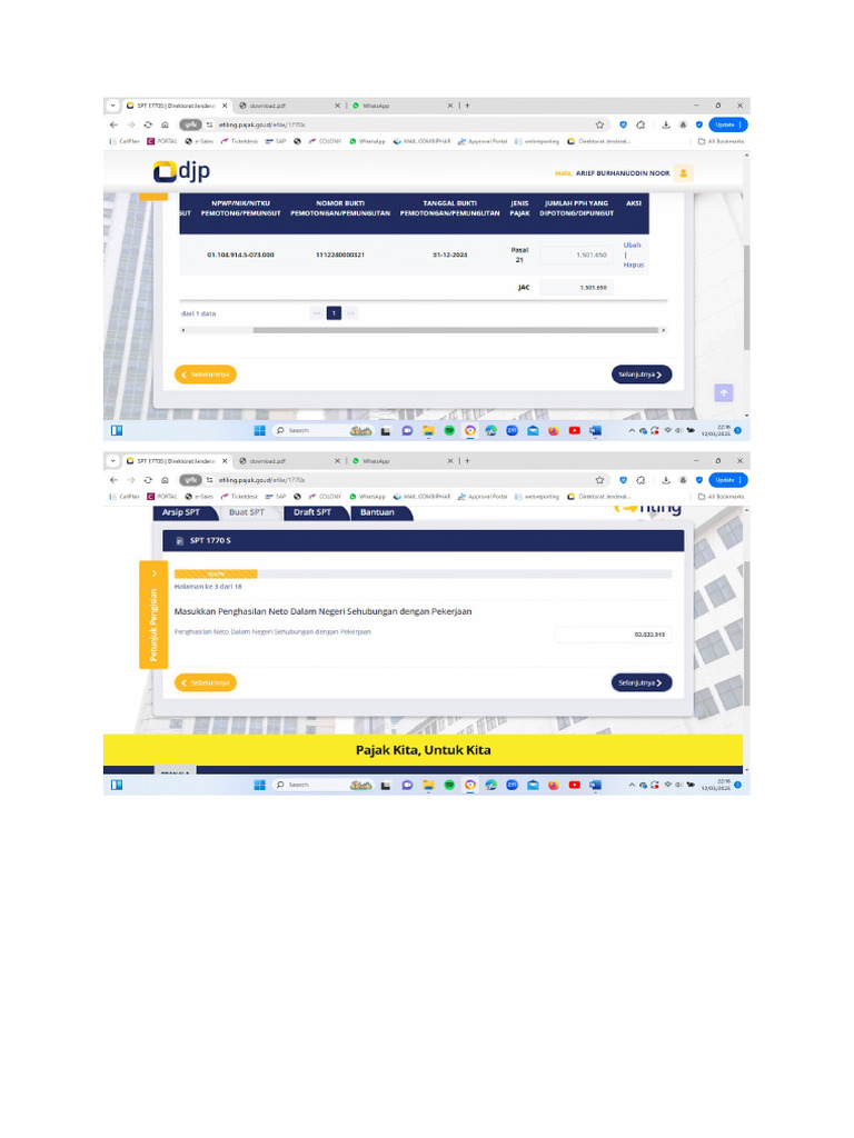 Tutorial Pengisian SPT | PDF