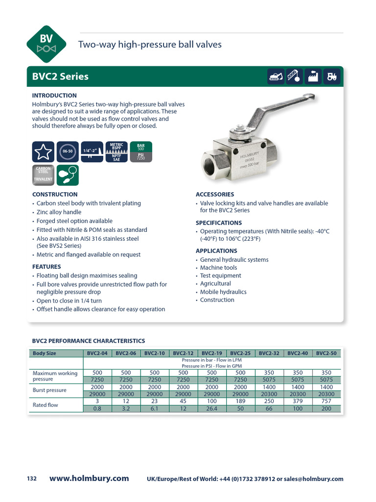 High-Pressure Ball Valves BVC2 Series | PDF | Valve | Steel