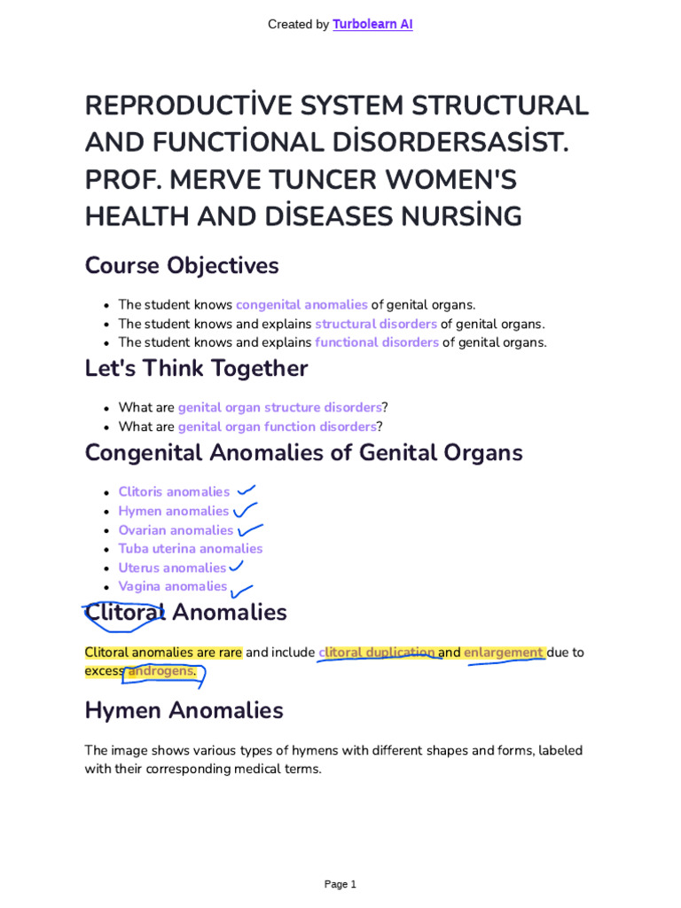 Genital Structural and Functional Disorders | PDF | Urinary ...