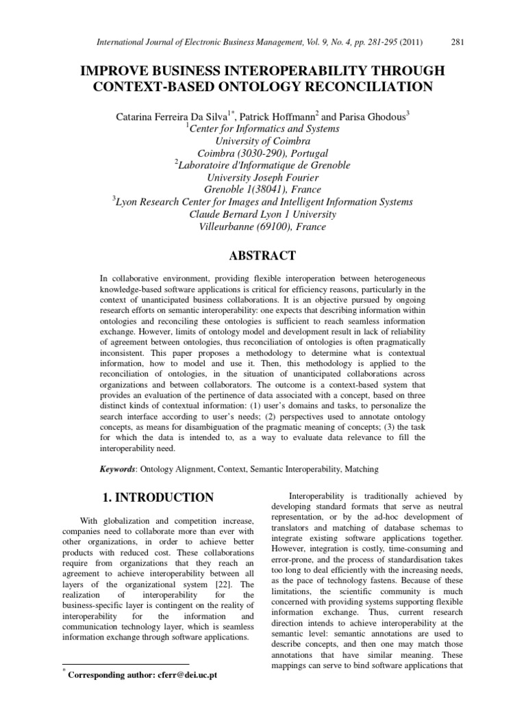 Improve Business Interoperability Through Context-Based Ontology ...