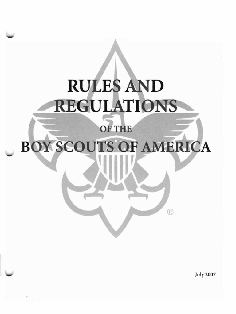 Rules and Regulations of the Boy Scouts of America Boy Scouts Of