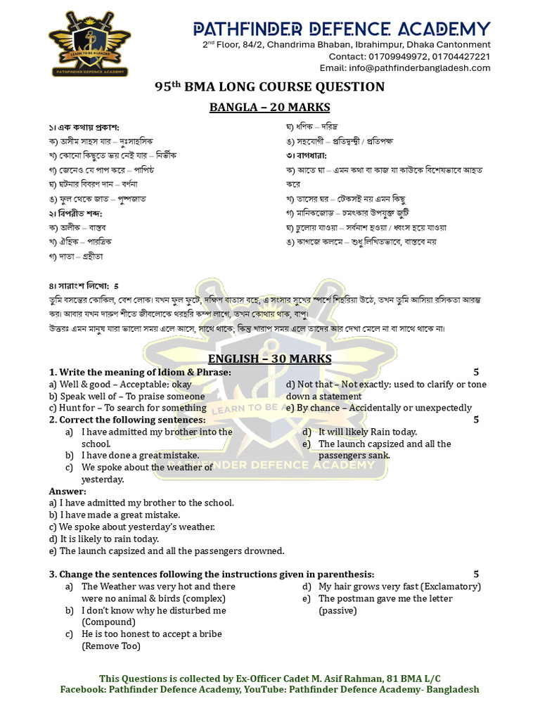 95th BMA Long Course Exam Questions | PDF | Waste | Municipal Solid Waste