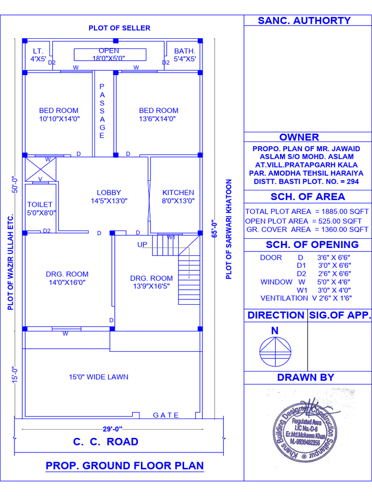 Ground Floor Plan for Residential Plot | PDF