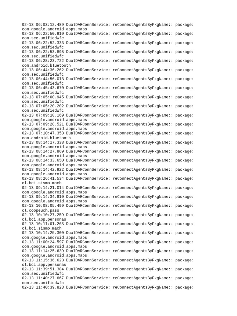 DualDARComnService Package Logs | PDF | Software | Computing