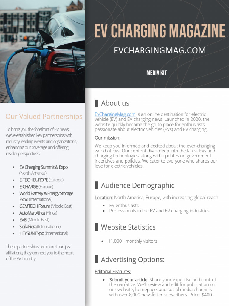 EV Charging Magazine Media Kit | PDF | Social Media | Popular Culture ...