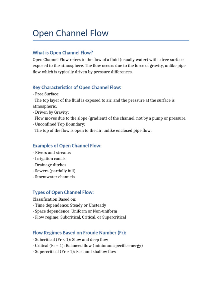 Understanding Open Channel Flow | PDF
