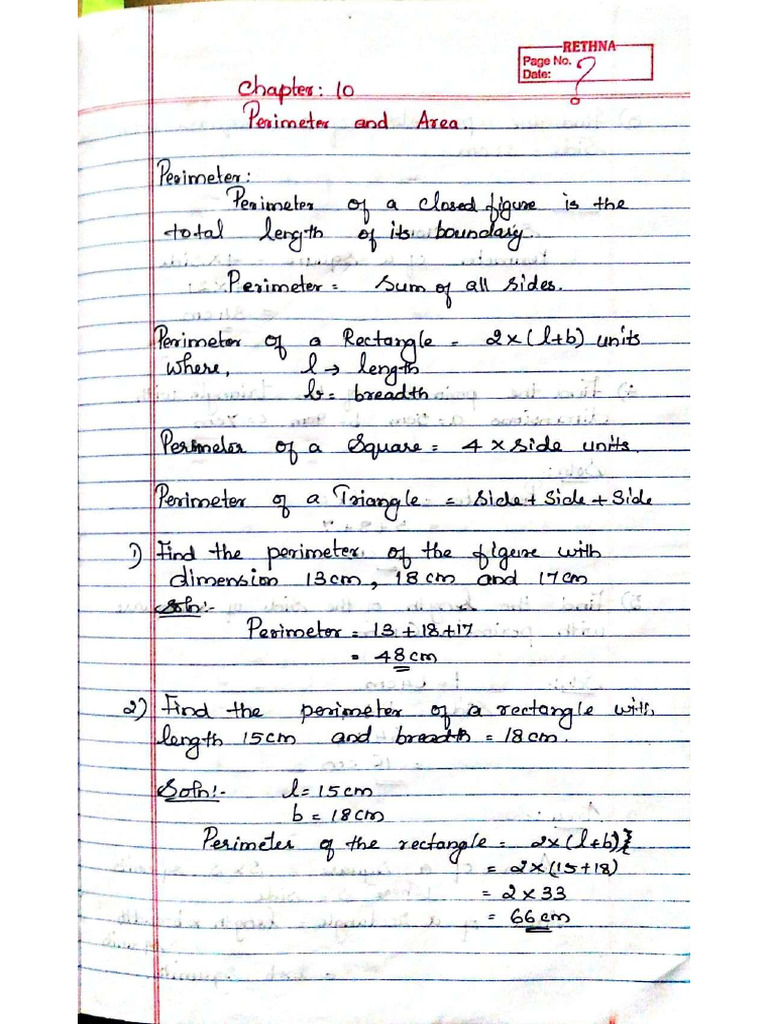 Grade 5 Maths Ch.10 Notes | PDF