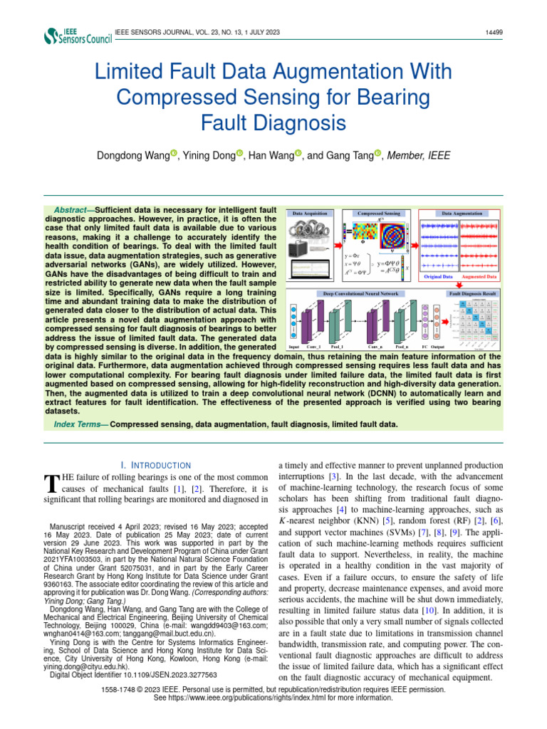 Limited Fault Data Augmentation With Compressed Sensing For Bearing ...