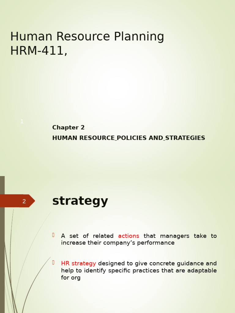 Chapter 2 (HRM 411) | PDF | Strategic Management | Human Resource ...