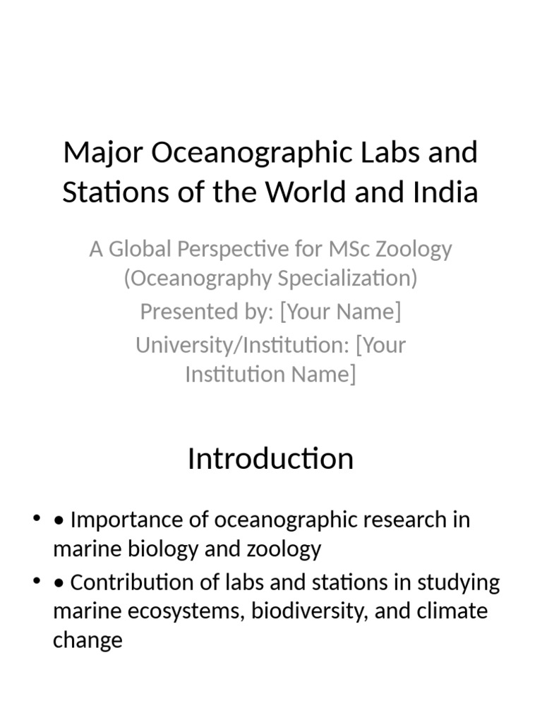 Global Oceanographic Labs Overview | PDF | Oceanography | Earth Sciences
