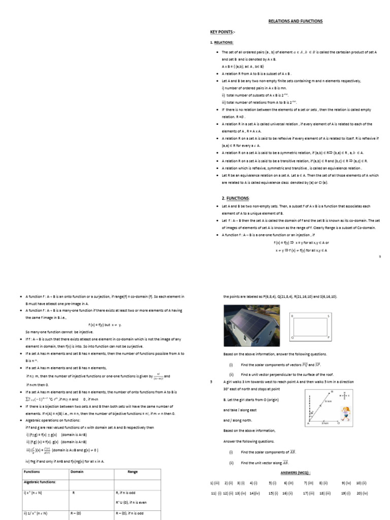Relations and Functions Overview | PDF | Function (Mathematics ...