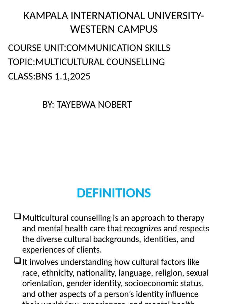 Multicultural Counseling Essentials | PDF | Identity (Social Science ...
