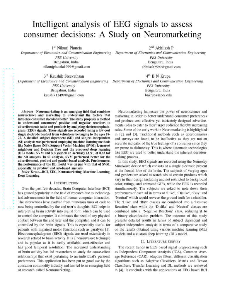EEG Analysis for Neuromarketing Insights | PDF | Electroencephalography ...