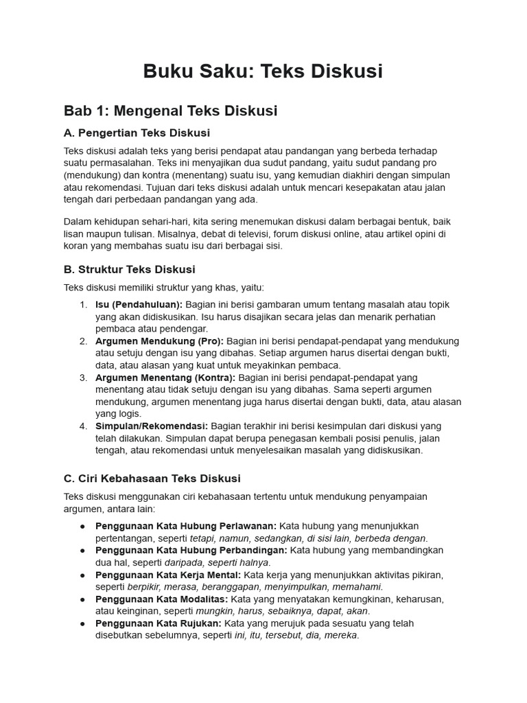 Struktur dan Fungsi Teks Diskusi | PDF