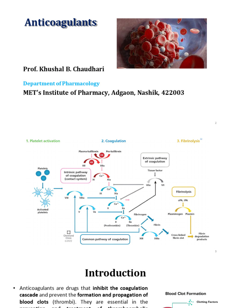 Anticoagulants Overview: Heparin & Lovenox | PDF | Thrombosis | Coagulation
