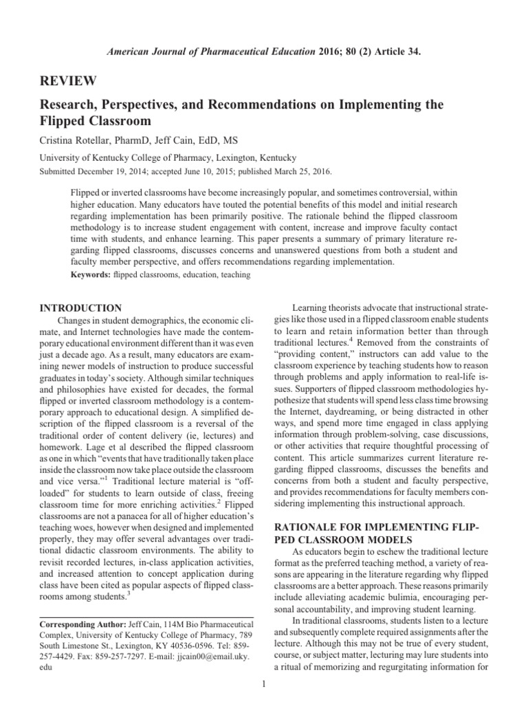 Research, Perspectives, and Recommendations On Implementing The | PDF ...
