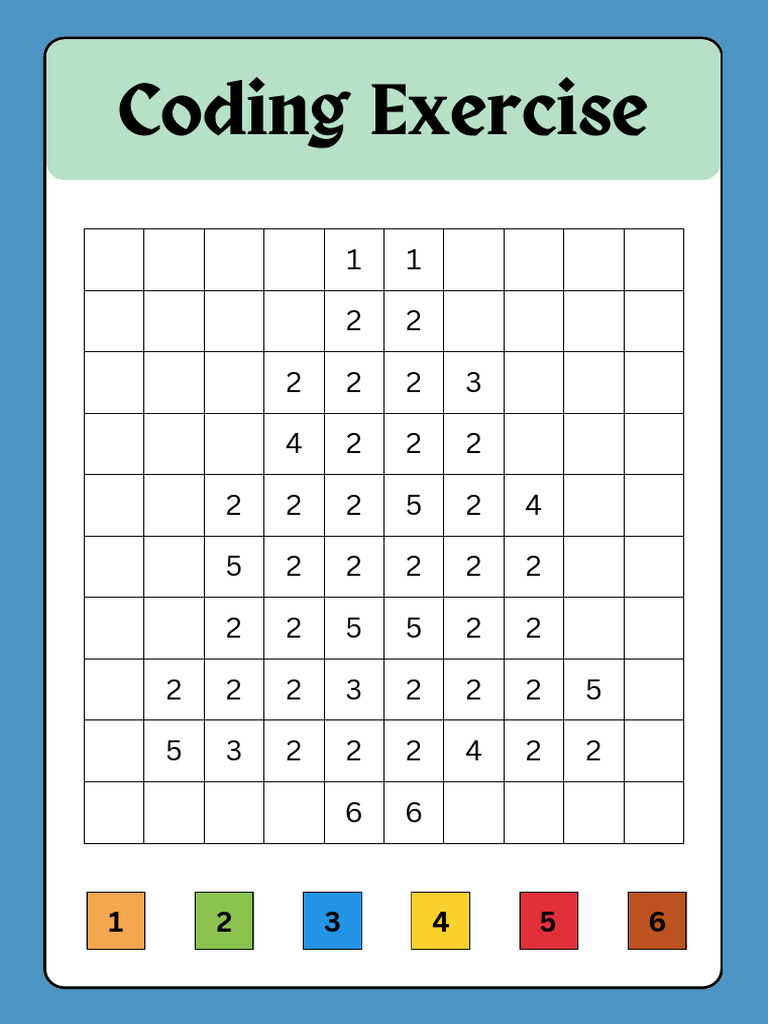 Coding Exercise Worksheet in Blue and White Simple Style | PDF