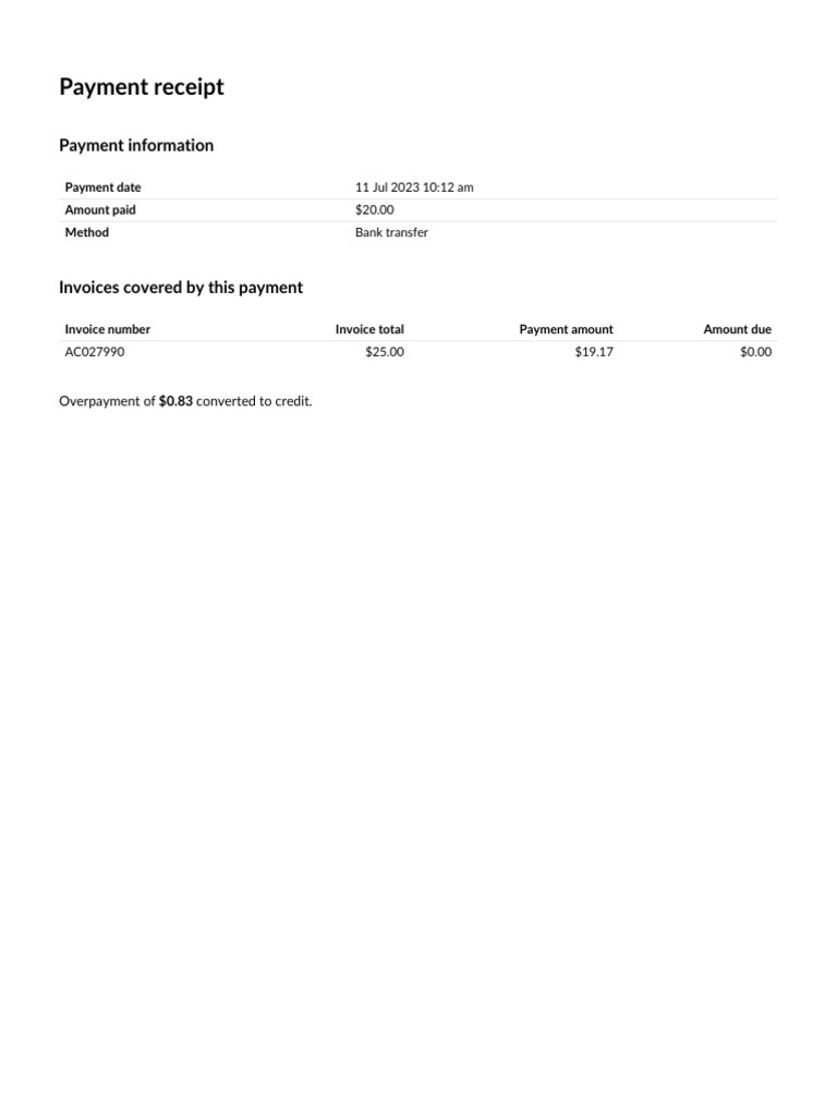 Payment Receipt | PDF
