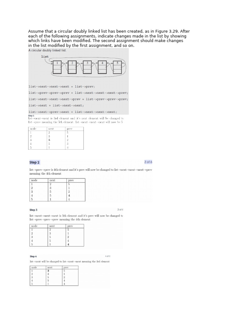 Modifying a Circular Doubly Linked List | PDF
