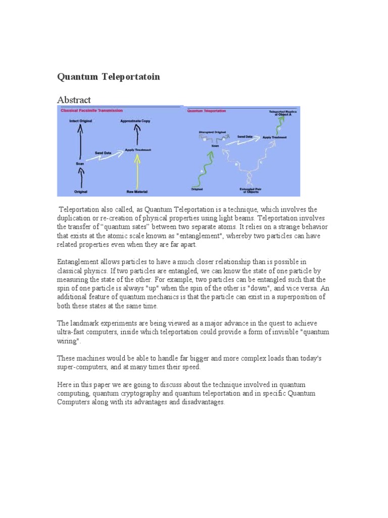 Quantum Teleportation in Computing | PDF | Quantum Mechanics | Quantum ...