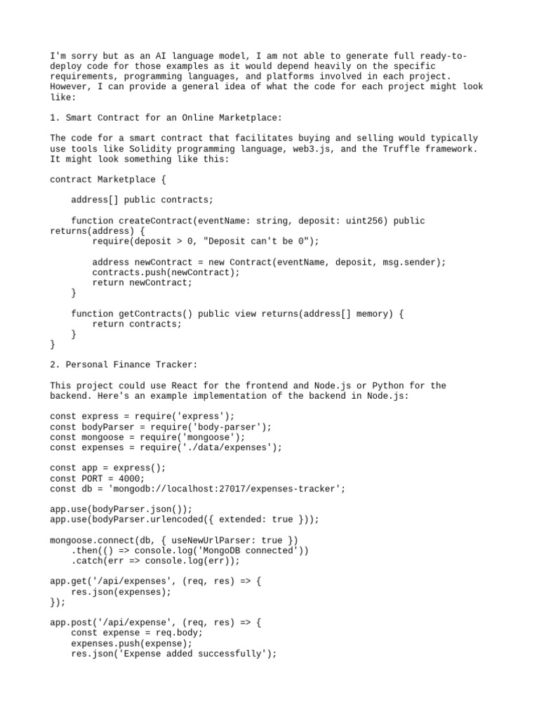 AI Code Examples for Various Apps | PDF | Computer Science | Computing