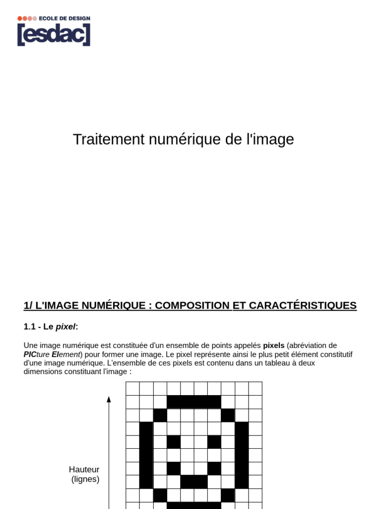 Comprendre l'image numérique et ses formats | PDF | Image numérique ...