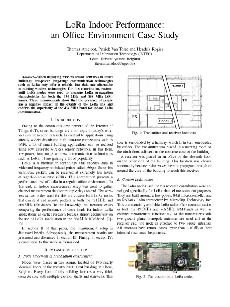 LoRa Indoor Performance Case Study | PDF | Signal To Noise Ratio ...