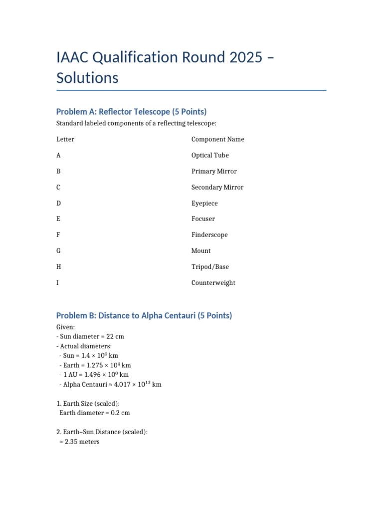 IAAC 2025 Qualification Round Solutions | PDF