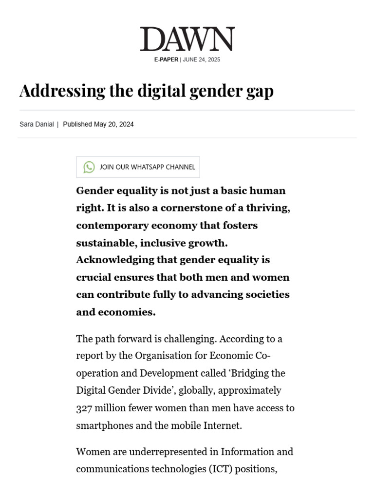 Bridging Pakistan's Digital Gender Gap | PDF | Information And ...