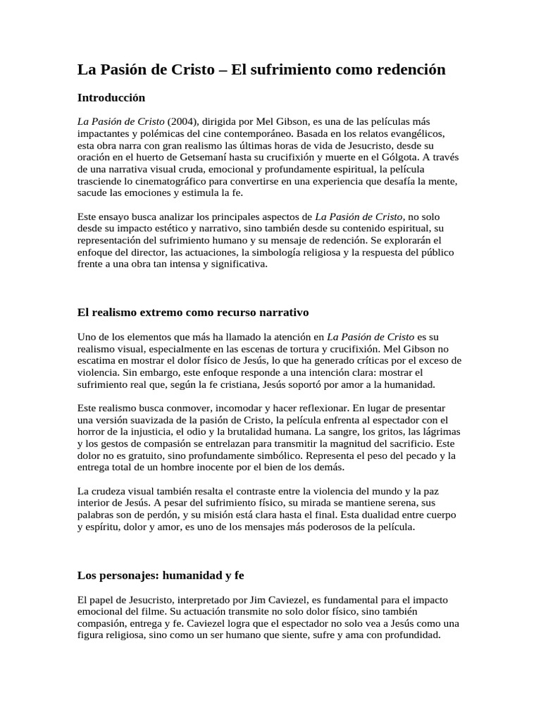 La Pasión de Cristo | PDF | Jesús | Amor