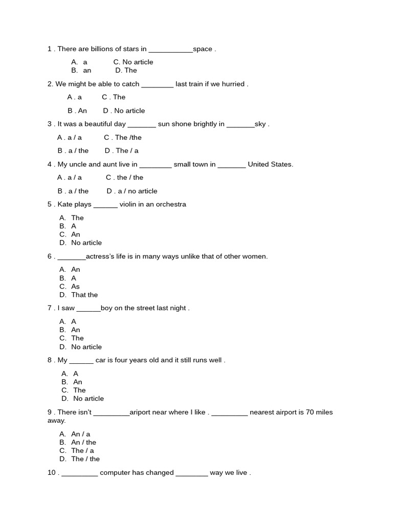 Grammar Test Paper for Class 9 | PDF