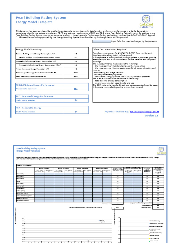 Pearl Building Energy Model Template | PDF | Lighting | Building Technology