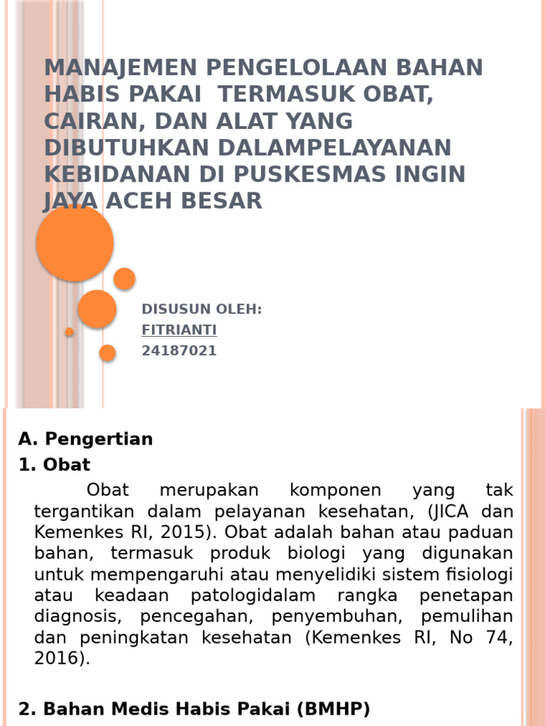 Manajemen Obat dan BMHP di Puskesmas | PDF