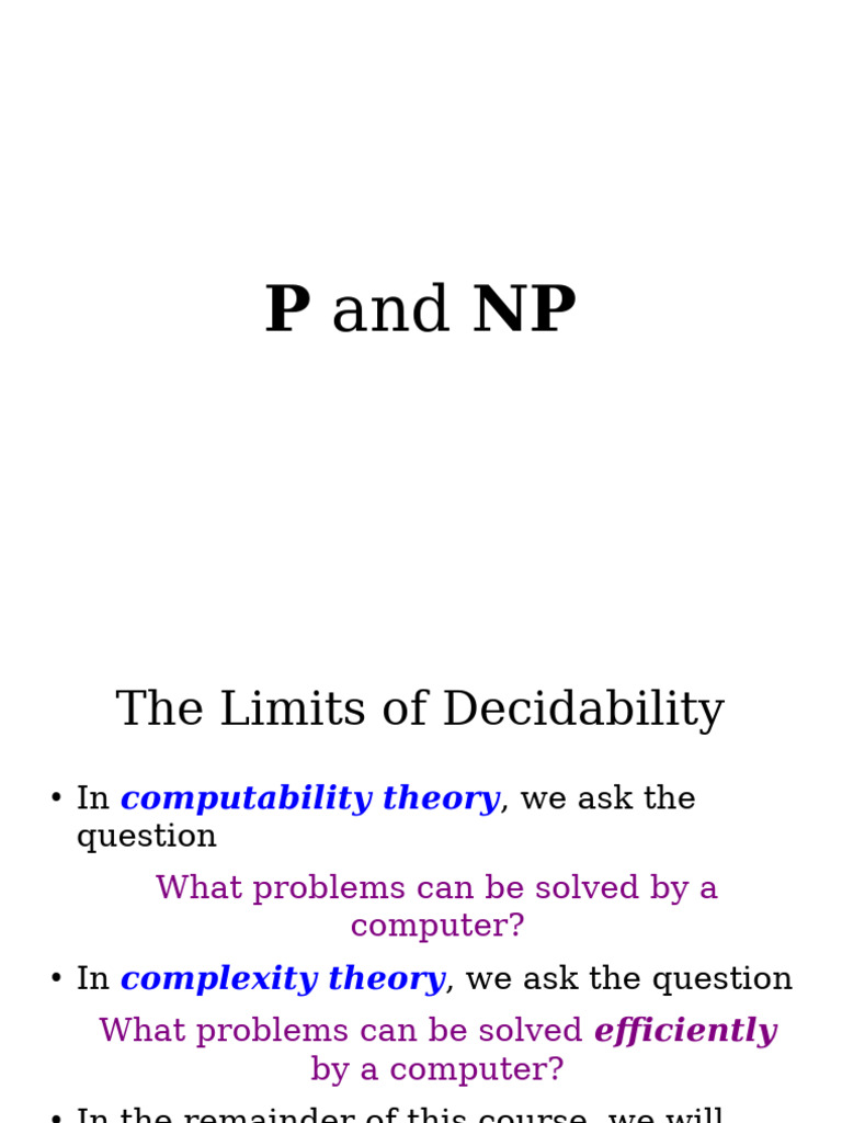 P NP-merged | PDF | Computational Complexity Theory | Time Complexity