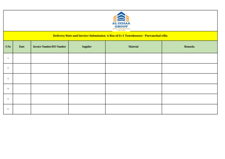 Consignment Note for Purvanchal Villas | PDF