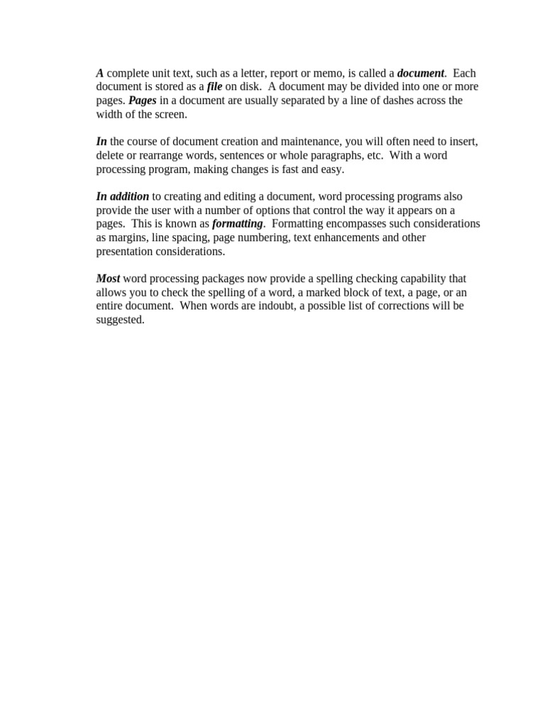 Understanding Document Creation and Formatting | PDF