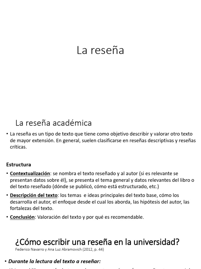 Guía para escribir reseñas académicas | PDF