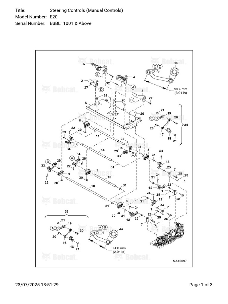 E20 Manual Steering Controls Parts List | PDF | Screw