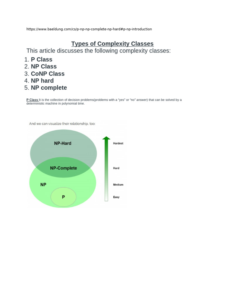 Types of Complexity Classes | PDF