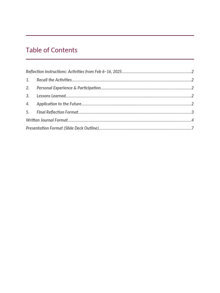 Reflection Instructions & Format | PDF | Behavior Modification | Cognition