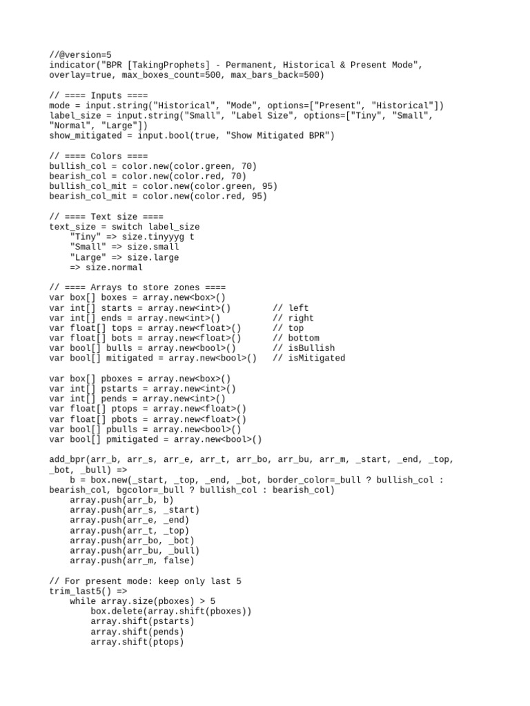 BPR Indicator for Trading Analysis | PDF | Computer Programming | Computing