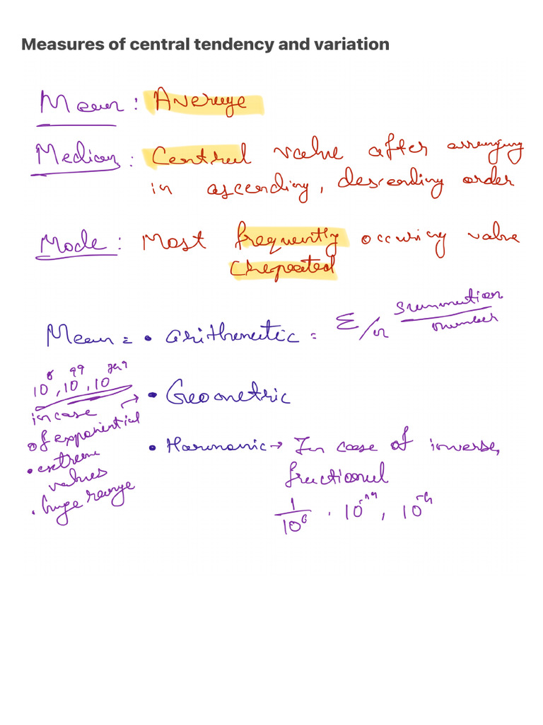 Measures of Central Tendency and Variation | PDF